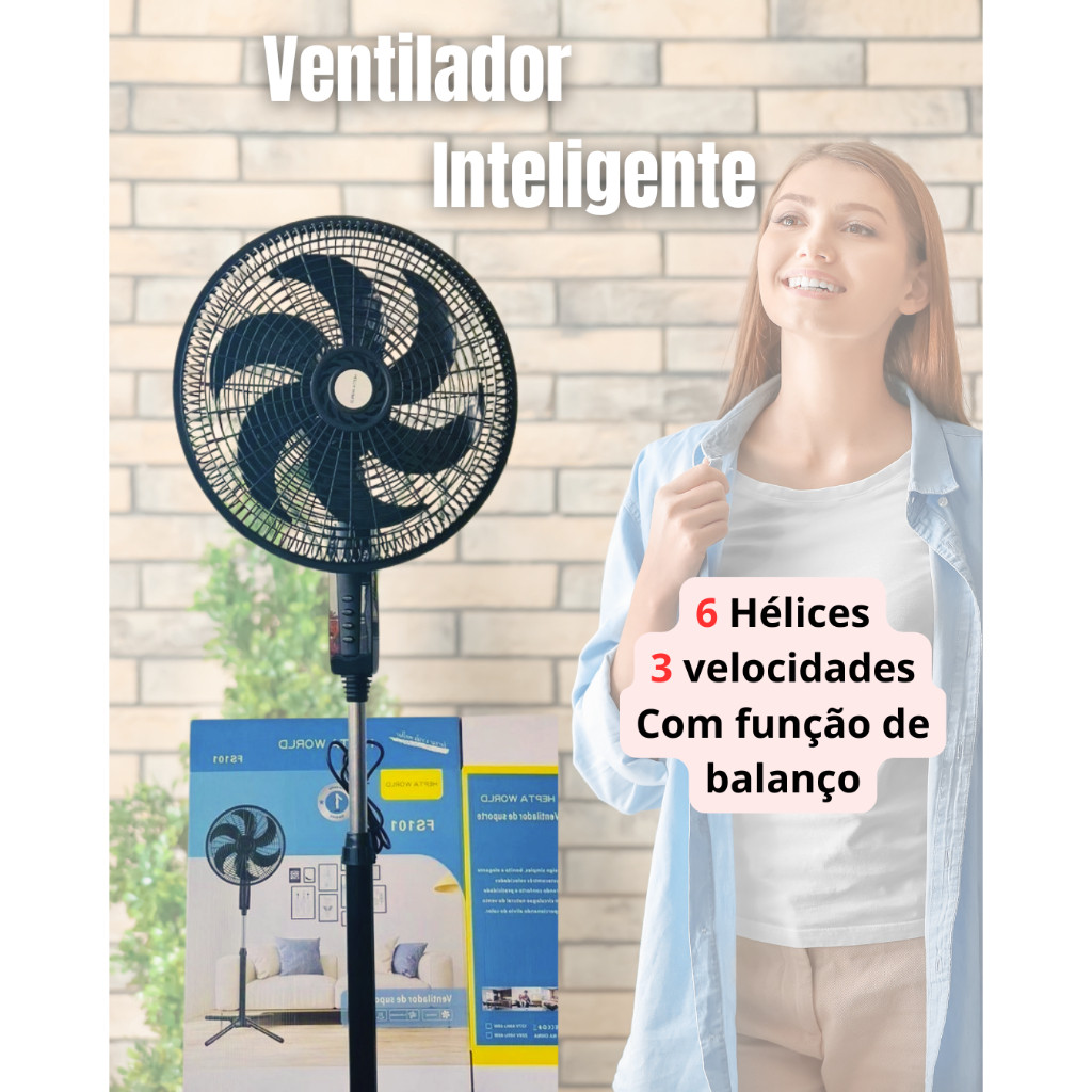 Ventilador com Pedestal Coluna forte e Barato Silencioso - FS101 ...
