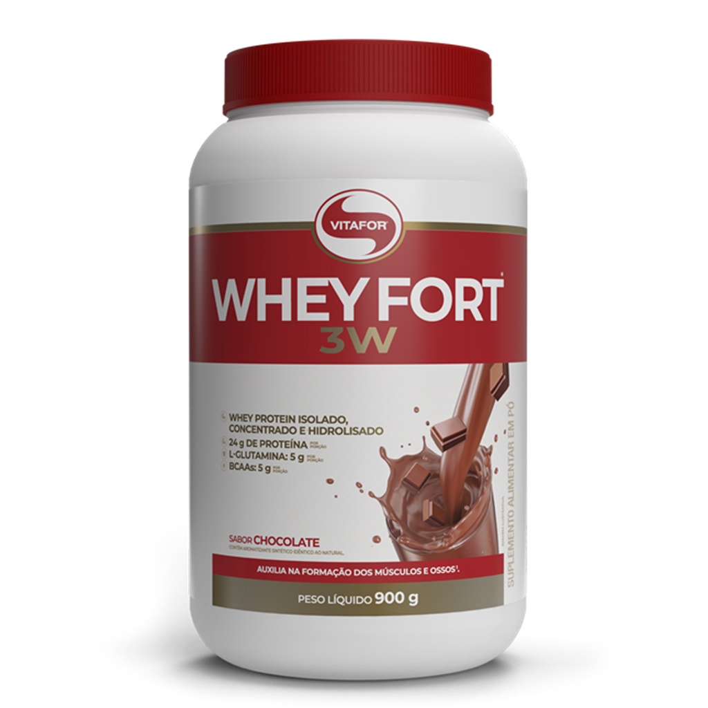 Whey Fort 3W 900g Proteina Isolada e Concentrada – Vitafor