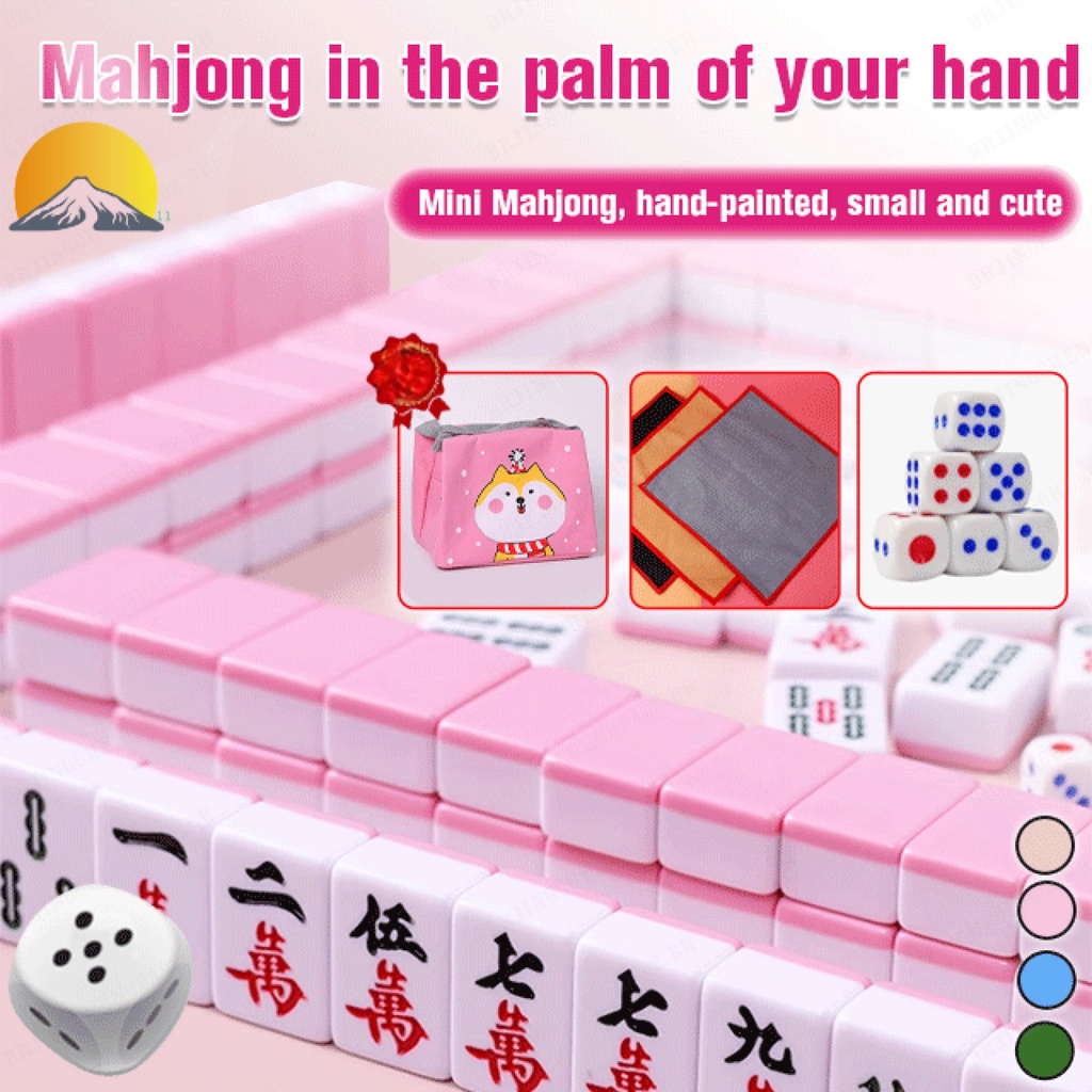 Compra online de Mini conjunto de mahjong com mesa dobrável de