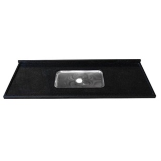 Pia de Granito Reto Simples 1,2m Preto Kasa Granito