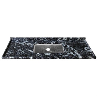 Pia de cozinha de granito Reto simples 200cm preto indiano Kasa Granito