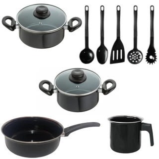 Kit Jogo de Panelas 9 peças Esmaltada Cerâmica Indução JJB