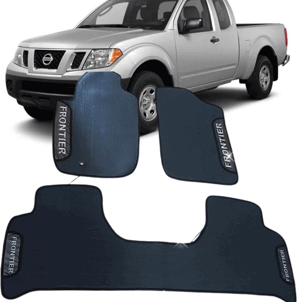 JOGO TAPETE EMBORRACHADO 3 PEÇAS NISSAN FRONTIER CABINE DUPLA TRASEIRO INTEIRIÇO 07 08 09 10 11 12 13 14 15 16 17 18 19