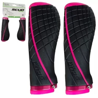 Manopla Scud Concept 2 Ergonômica Punho Moto Universal Par - Preto/Rosa