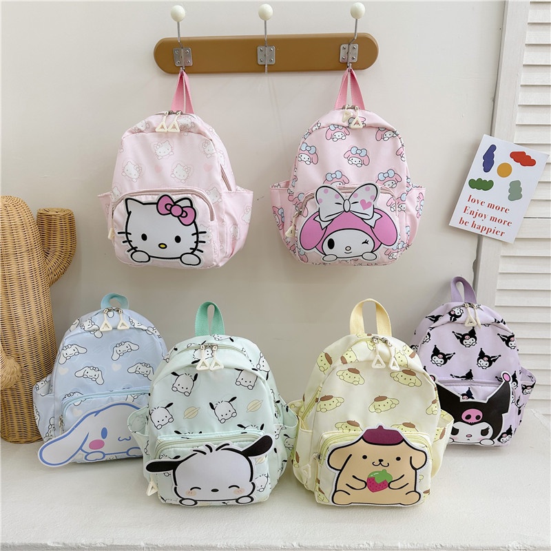 Sanrio Backpack Cartoon Kuromi Cinnamoroll Melody Travel Mochila Leve Infantil Fofinha