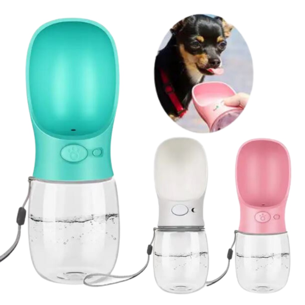 Garrafa de água Automática Bebedouro Portátil 350ml Pet Passeio Para Cachorro e Gato