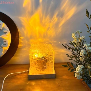 DALTON Luz Nocturna Rotativa De Ondulação De Água , Criativa De Projetor Acrílico , Lâmpada De Iluminação Com Controle Remoto De 16 Cores Onda Marinha Sala De Estar