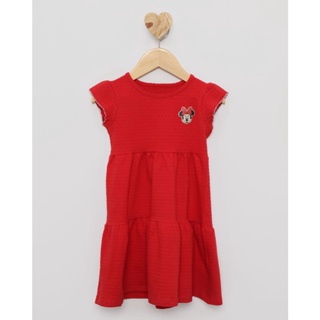 Vestido Bebê Três Marias Maquinetado Minnie Disney Vermelho