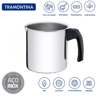 Leiteira Fervedor Tramontina Allegra Indução em Aço inox e Cabo de Baquelite 14 cm 2 L