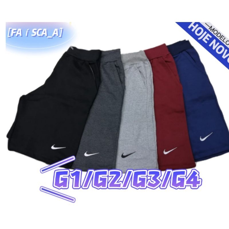 G1~G4］bermudas［nnDe Moletom Masculino Plus Size Liso Bordado