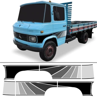 Kit Adesivo Faixa Lateral Caminhão Mercedes Benz Mb 608 cinza em Oferta na Shopee