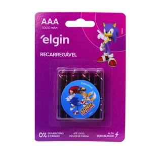 8 Pilhas Recarregaveis Aaa Palito 1000mah Elgin