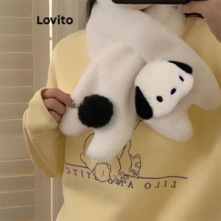 Lovito Fofo Lenço Feminino Felpudo Mantém Aquecido Estampa de Animal Filhote de Panda LFA10668