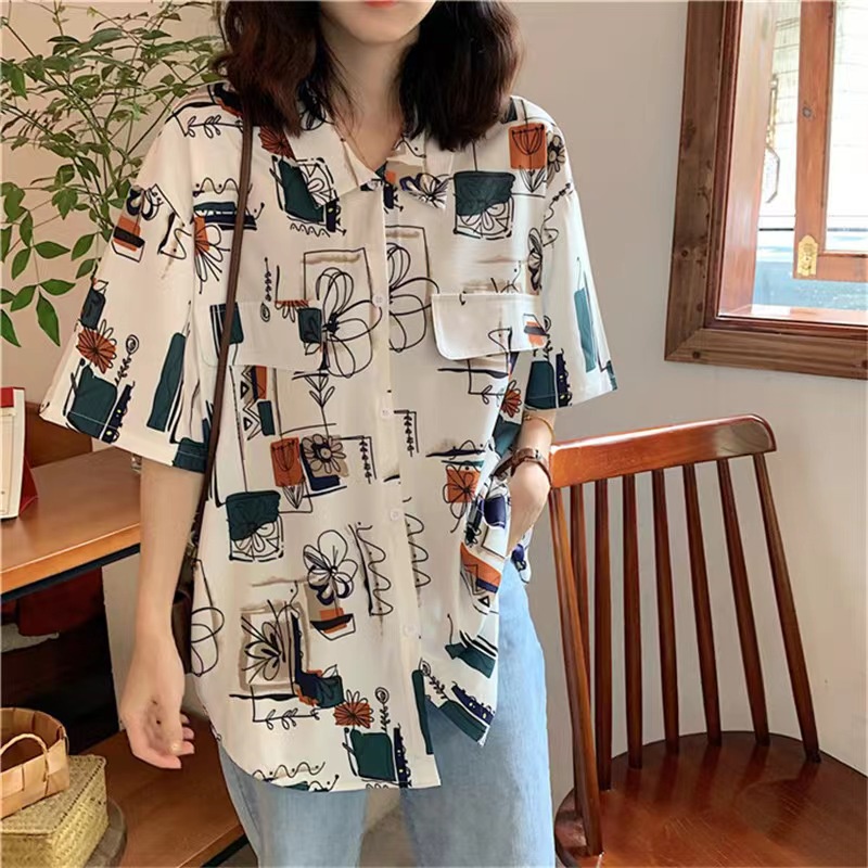 Impressão de camisas e blusas para mulheres de moda coreana