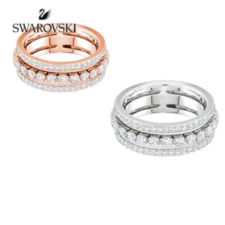 Swarovsk_i Anel De Jóias De Cristal Prata Clássico Moda Clássica Casamento  Com Cauda De Diamante Completo w871