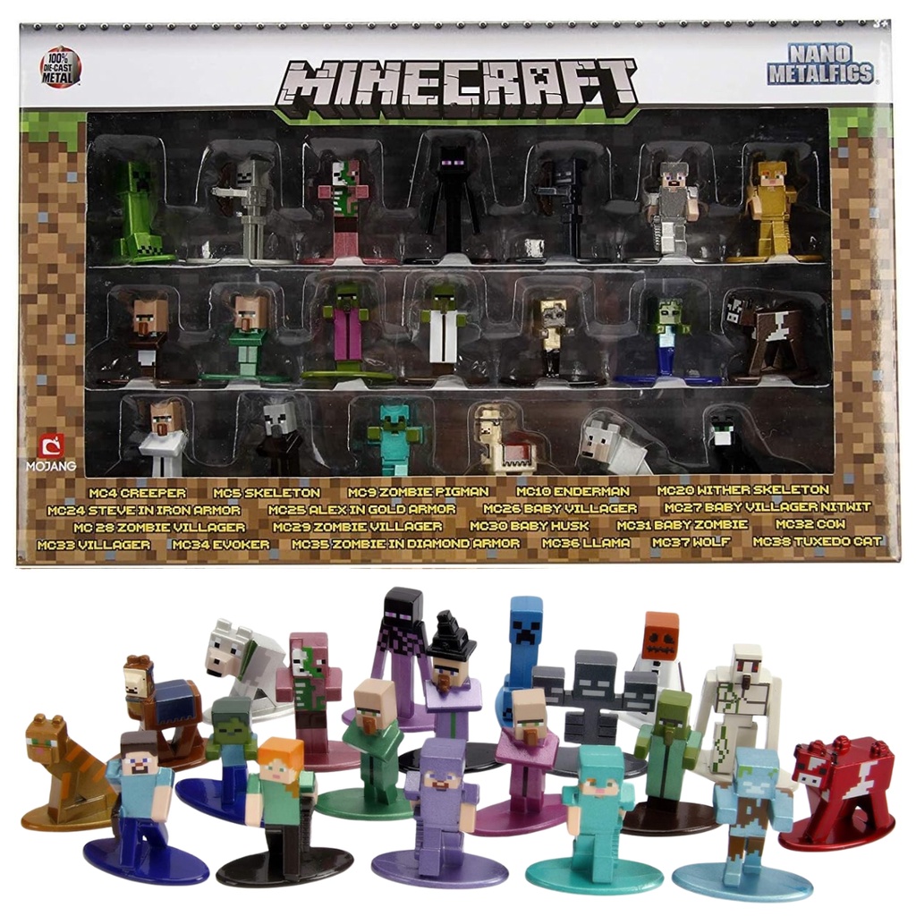 Personagens Metal Bonecos Minecraft Nano Jada Toys Wave 01 | Shopee Brasil