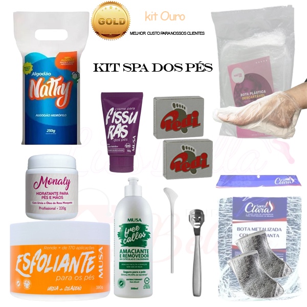 Kit spa dos pés completo com free callos 500ml + 7 produtos