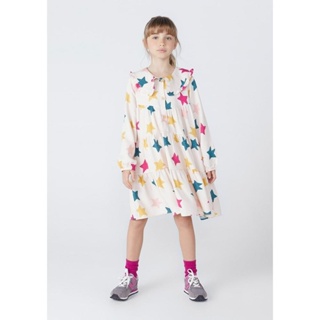 Vestido Infantil Manga Longa Com Gola Estampado Hering Kids