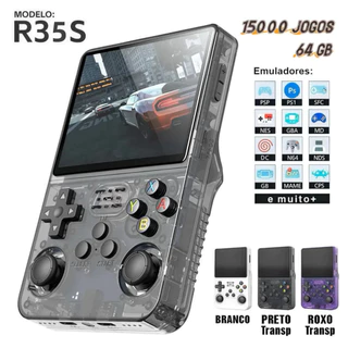 Console Portátil R35S + de 15.000 Jogos Vídeo Game 64g Linux Tela IPS 3.5 Polegadas a Pronta Entrega em Oferta na Shopee
