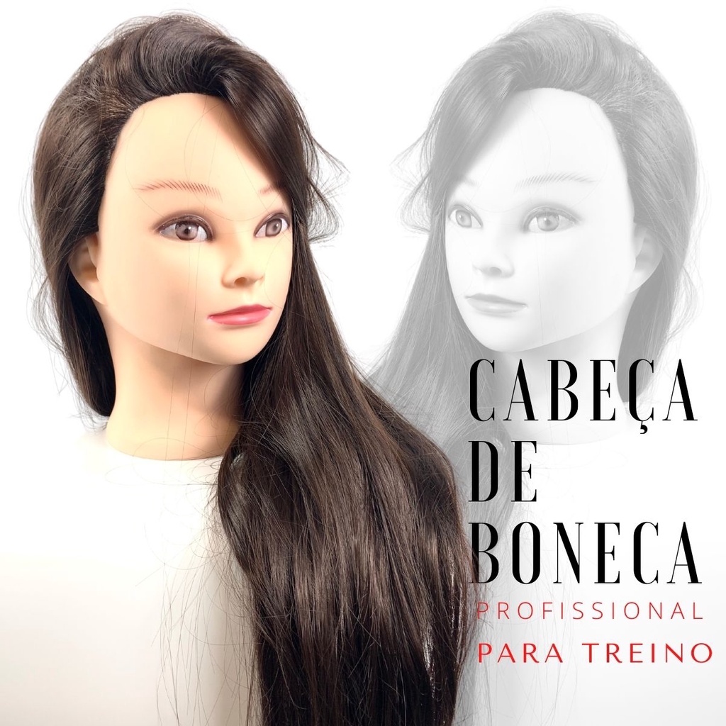 Cabeça de Boneca Para Treino Cabelo 100% Sintético 65cm - Cabeças de boneca  para treinamento 100 natural coloração , corte e penteado