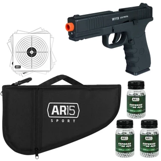 Pistola de Pressão Co2 Wingun Rossi W119 4.5mm +Esferas+Capa