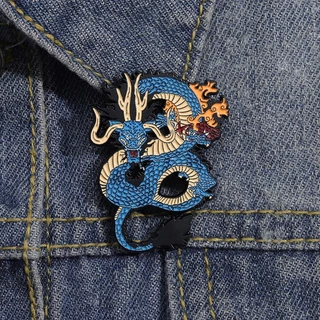Criativo Broche Azul Dragão Esmalte Anime Periférico Voador Liga De Presentes Para Amigos Acessórios De Vestuário