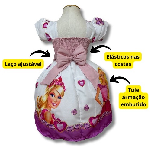 Vestido Infantil Temático Roblox C/tule Luxo Festa + Tiara