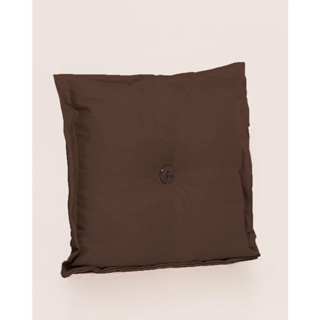 Almofada Quadrada Lisa 40x40cm Oxford com Botão Marrom