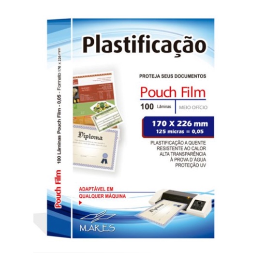 Plástico para Plastificação Pouch Film RG 125mic 100 fls