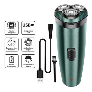 Barbeador Elétrico Recarregável Máquina De Barbear Masculino Elétrica Sem Fio Aparador Ergonômico