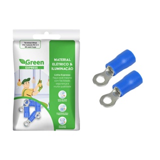 50x Terminal Olhal Anel M3 Pré Isolado para Fio de 1,5 a 2,5mm