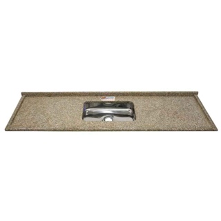 Pia de granito MasterPlus Luxo 180x57cm com cuba cinza Venturini