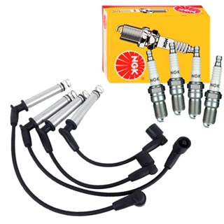 Kit Vela e Cabo Vela Ignição Sandero 1.0 16V 2008 a 2016 NGK