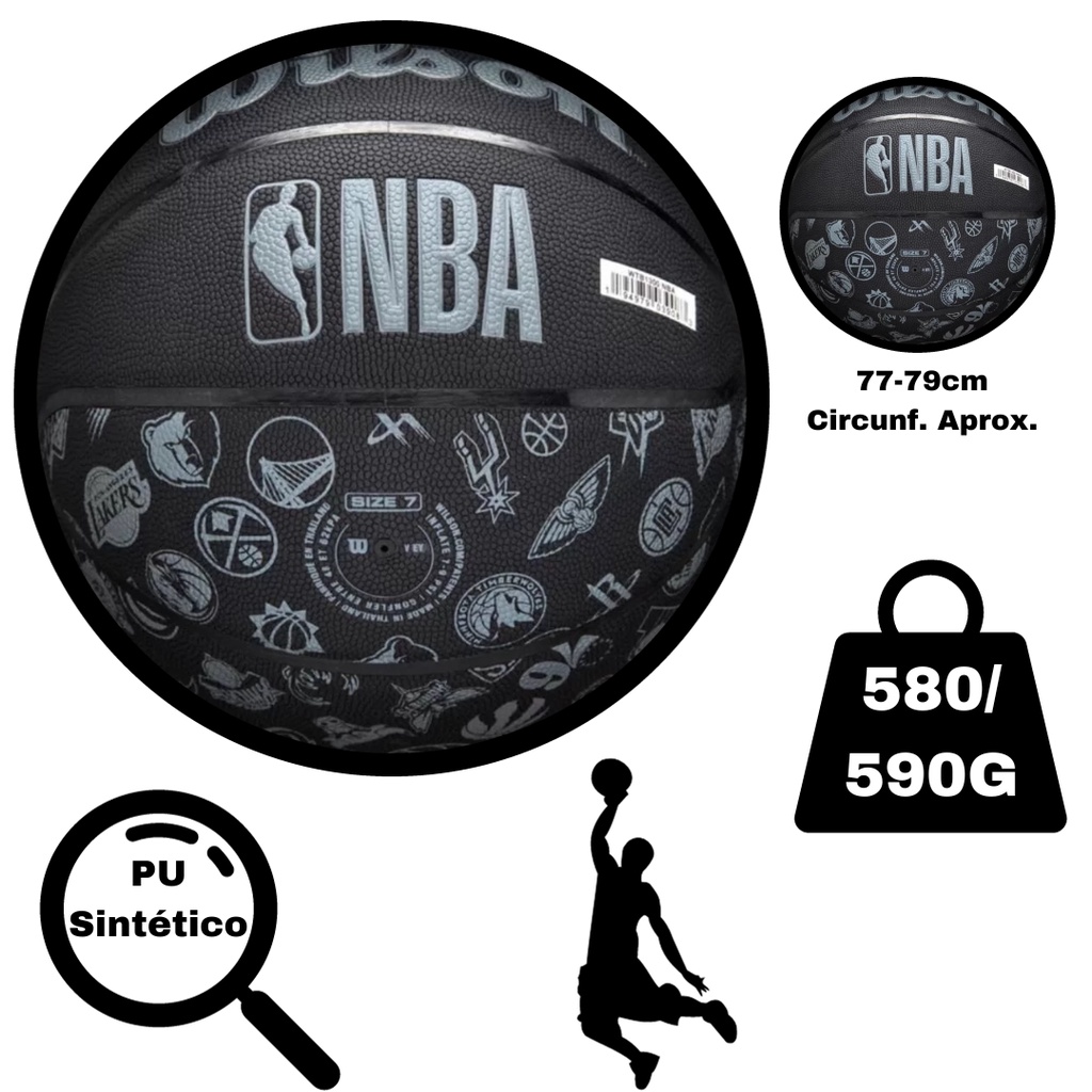 Bola de Basquete Oficial NBA ALL Team Black 7