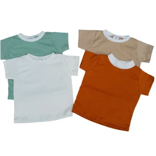 Kit 4 pç Camiseta Infantil Camiseta Lisa 1 2