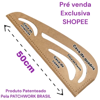 Régua Curva De Corte 6 em 1 E Costura Com Cava Original Patchwork Brasil