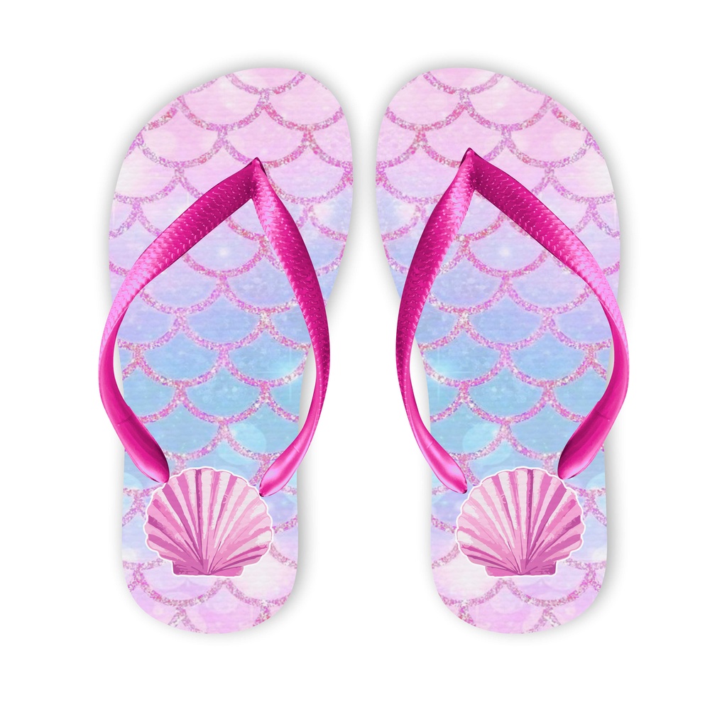 Chinelo Escamas Rosa e azul fashion Adulto e infantil feminino | Shopee ...