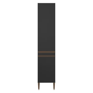 Armário Paneleiro para Cozinha Sabrina 40 x 202 Cm 2 Portas MDP Preto 0466 MENU