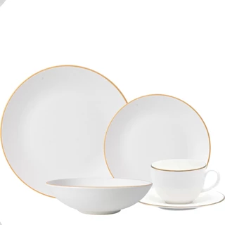 Aparelho de Jantar e Chá Legacy Gold 30pç Porcelana L`Hermitage