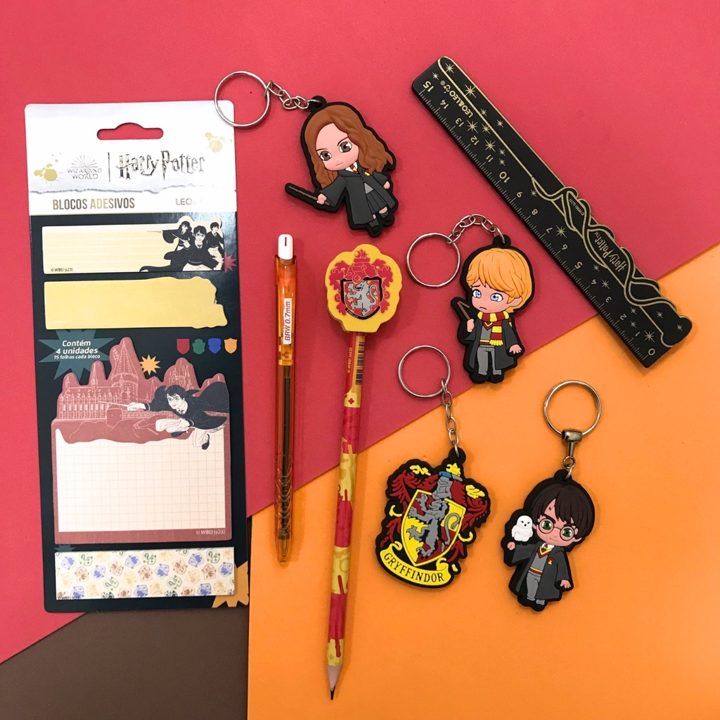 Kit Papelaria Harry Potter 6 Peças Presente Harry Potter | Shopee Brasil