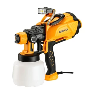 Pistola de Pintura Pulverizadora 600W 1200ml 127V Luz de LED com 3 Bicos e Acessórios - DEKO