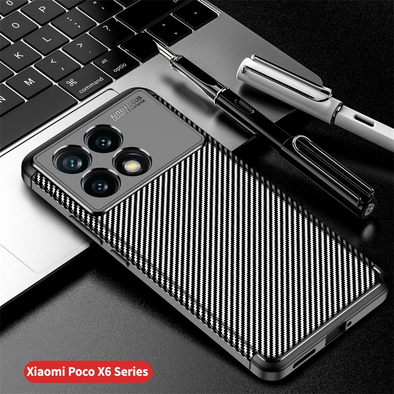 For Xiaomi Poco X6 Pro Case For Poco X6 Pro Cover Capas Carbon