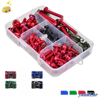 YUNHI 158pcs Parafusos De Carenagem Alumínio Para Pregos De Acionamento Kit De Porcas De Motocicleta