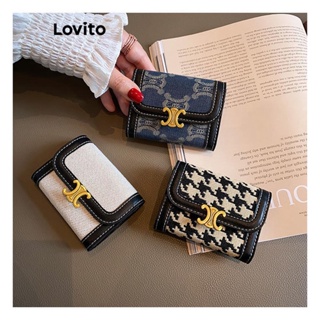 Lovito Porta-Moedas E Bolsas Casuais Houndstooth Colorblock Para Mulheres LFA11388