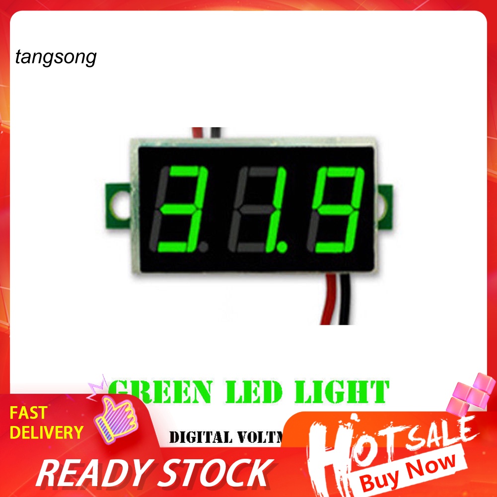 Tang_ Mini DC 25-30V Display LED 3-Digital 2 Fios Voltímetro Painel ...