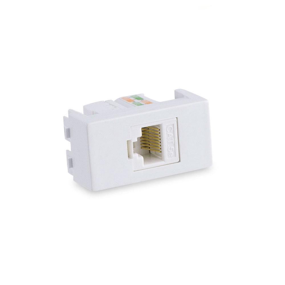 Módulo Tomada Rede Rj45 Cat 5E Branco Rubi - Force Line | Shopee Brasil
