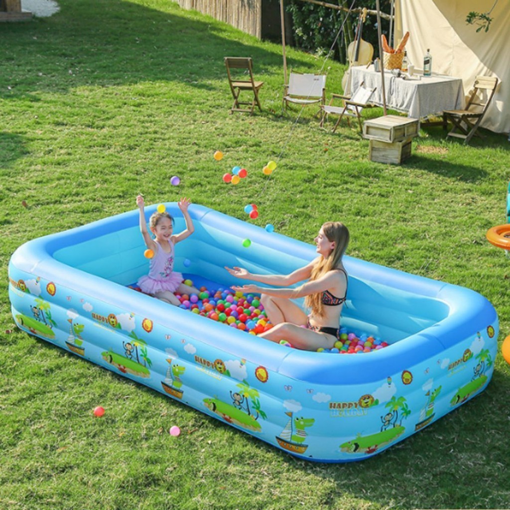 Piscina Inflável Retangular Resistente praia piscina boxe | Shopee Brasil