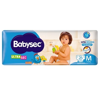 Fralda Descartável Babysec Galinha Pintadinha Ultra Sec Jumbo Tamanho M - 8 Pacotes com 26 Fraldas - Total 208 Tiras