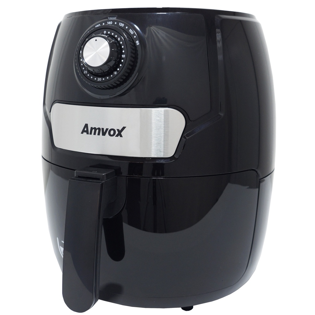 Fritadeira AirFryer Sem Óleo 4,5 Litros Panela Elétrica 1400W Timer Preta Amvox Arf 1245 127V 110V