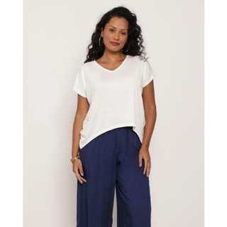 Blusa Feminina Gola V Off White